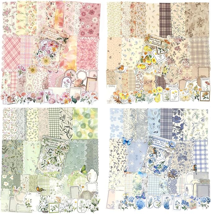 OKUPAN Scrapbook Supplies Kit – 400Pcs Scrapbook Paper & Journal Stickers