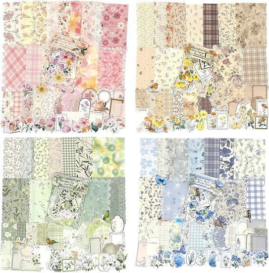 OKUPAN Scrapbook Supplies Kit – 400Pcs Scrapbook Paper & Journal Stickers