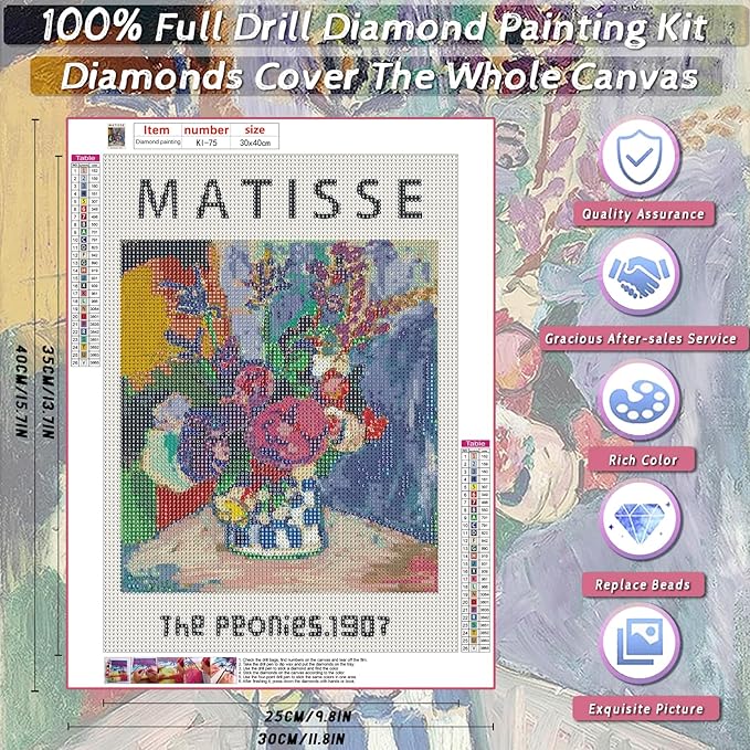 Matisse Vase Diamond Art Kits for Adults Cute Diamond Painting Kit Beginner