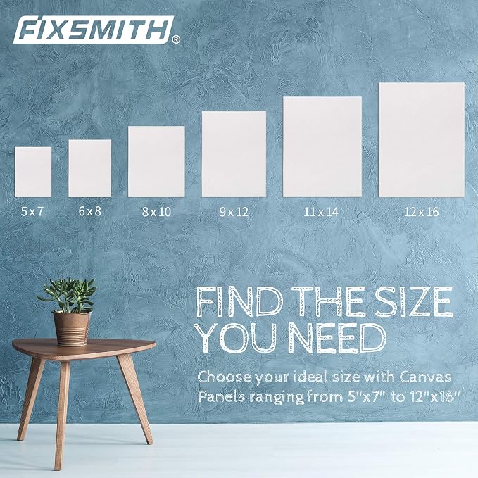 FIXSMITH Canvas Boards for Painting 8x10 Inch, Super Value 48 Pack Paint Canvases, White Blank Canvas Panels, 100% Cotton Primed, Painting Art Supplies