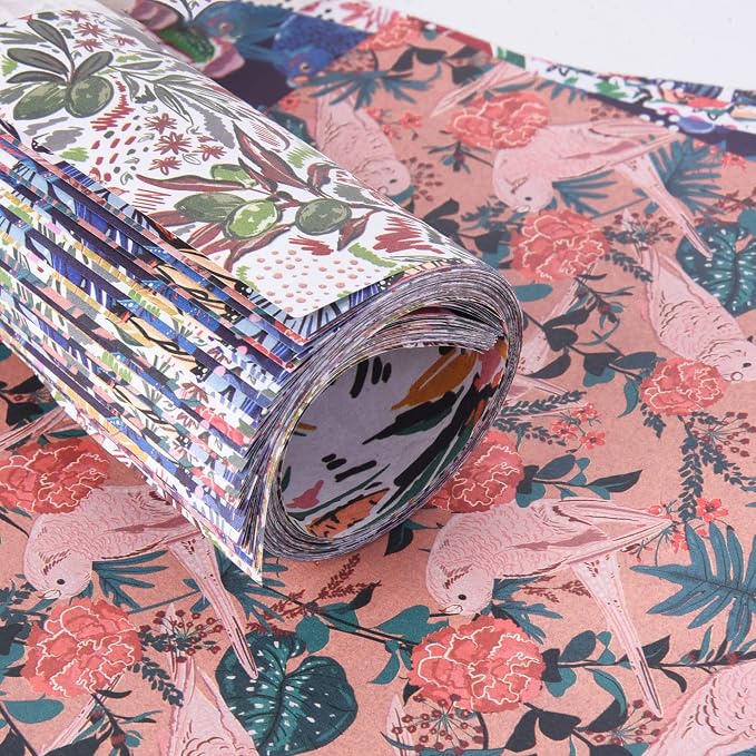 Origami Paper Kit 50 Sheets, 6x6 Inch Double Sided 20 Vivid Colored Paper | 70GSM Colorful Paper,20 Different Pattern Origami Kit,DIY Hand Crafts,Arts Creativity,Easy to Fold,No-Fading.Flowers & Birds