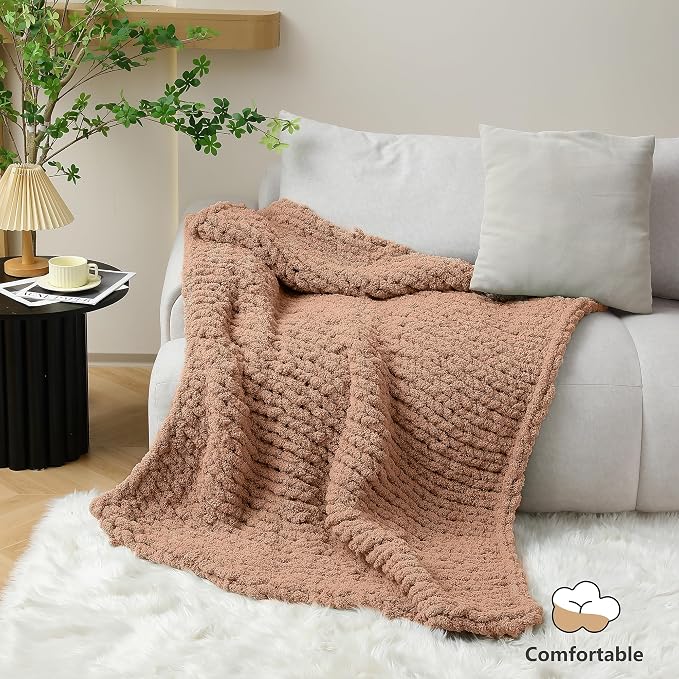 Cozyful Chunky Yarn for Hand Knitting - #10 Chunky Chenille Yarn, Jumbo Big Thick Chunky Yarns for Crocheting, Super Bulky Chunky Knit Blanket Yarns, 8 Skein (22 yds 8 oz Each Skein), Light Coffee