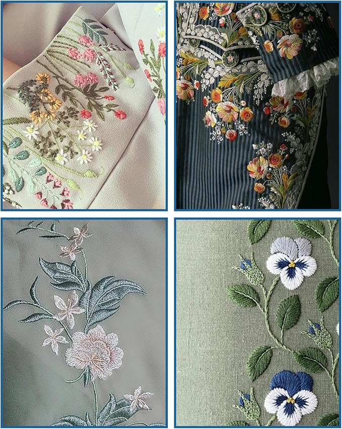 YUYUZSEN 44 Pcs Water Soluble Hand Sewing Stabilizers，Embroidery Stick and Stitch Embroidery Paper Wash Away，for Embroidery Stabilizers Flower Patterns，for Hand Sewing Lover Beginners（Plants Flowers)