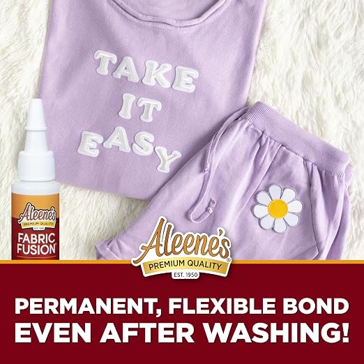 Aleene's Fabric Fusion Glue .66 oz 3-Pack, Permanent and Washable Adhesive, Dries Flexible, Strong Bond on Fabrics, Clothing, Denim, Polyester, Cotton, Flannel Materials