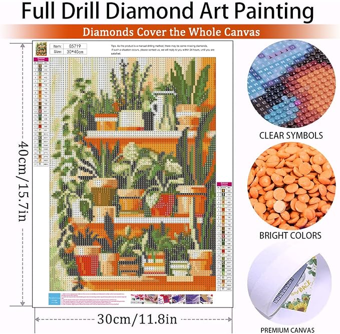 Plant Diamond Painting Kits for Adults - Potted Diamond Art Kits for Adults