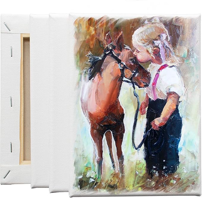 FIXSMITH Stretched White Blank Canvas- 5x7 Inch,Bulk Pack of 12,Primed,100% Cotton,5/8 Inch Profile of Super Value Pack for Acrylics,Oils & Other Painting Media.