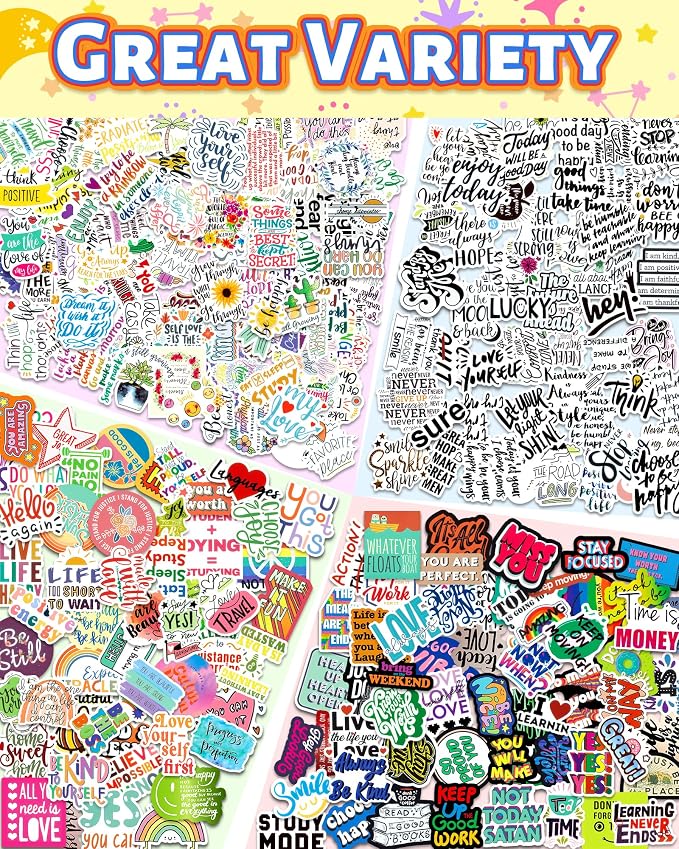 300 PCS Inspirational Stickers for Adults, Motivational Scrapbook Supplies