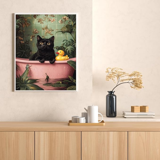 Ycydilirab Black Cat Paint by Numbers Kit for Adults - Black Cat Paint by Number for Adults,Canvas Paint by Numbers for Wall Art Decor 16×20 Inch
