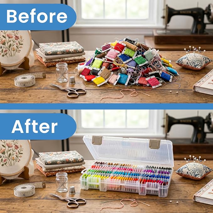 ArtBin Floss Finder Box, Embroidery Floss Organizer, Clear