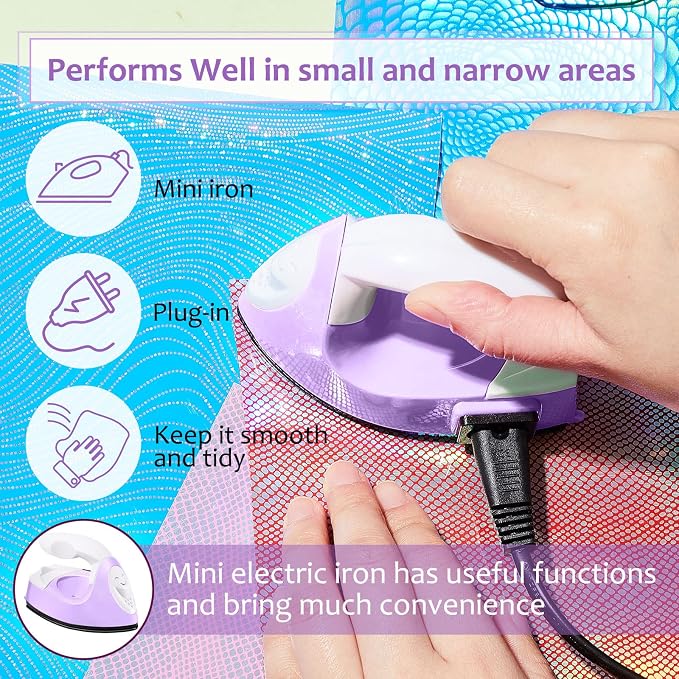 Honoson Mini Craft Iron with Charging Base Tiny,Light Purple