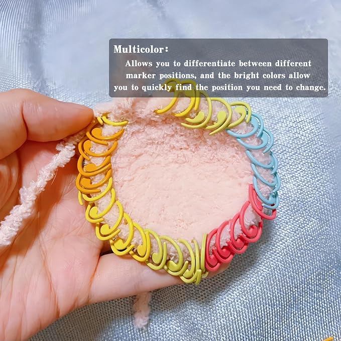 Wonafa 30pcs Spiral Stitch Markers for Knitting & Crochet, Metal, Adults