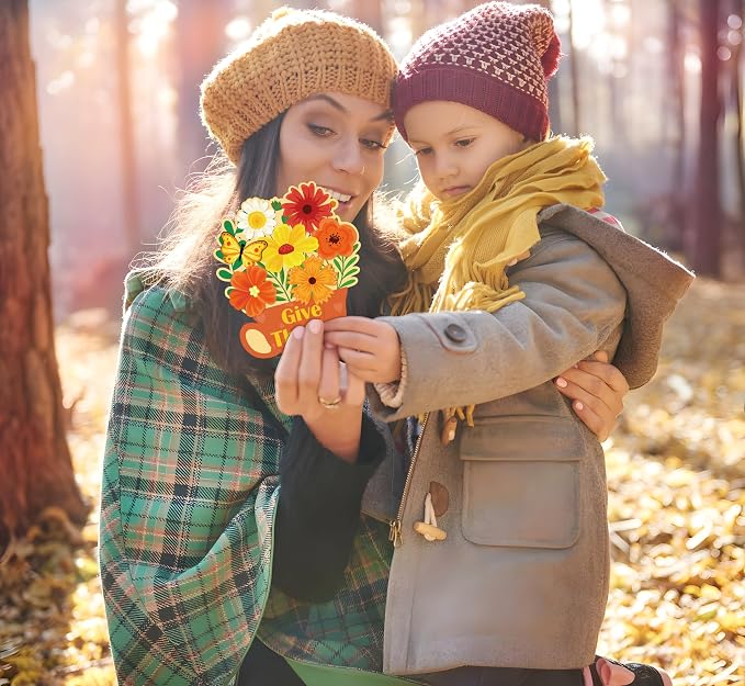 36 Set Fall DIY Craft - Thanksgiving Flower Card Making Kit with Autumn Greeting Cards Stickers Envelopes Set Gifts for Activities