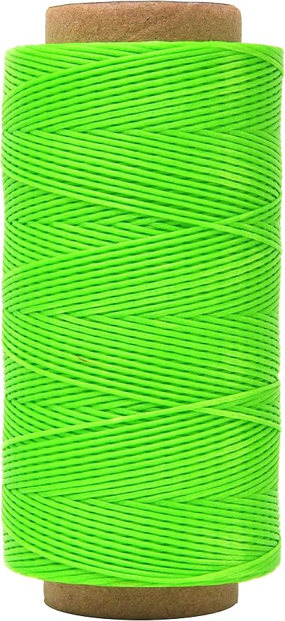 Mandala Crafts 150D 0.8mm Green Flat Waxed Thread for Leather Sewing