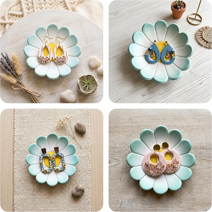 GOTO CLAY TOOLS Clay Trinket Dish Cutter for Polymer Clay, Daisy Flower Trinket Dish Cutter, 4 inch Length, Embossed Polymer Clay Cutters, Sharp Edge