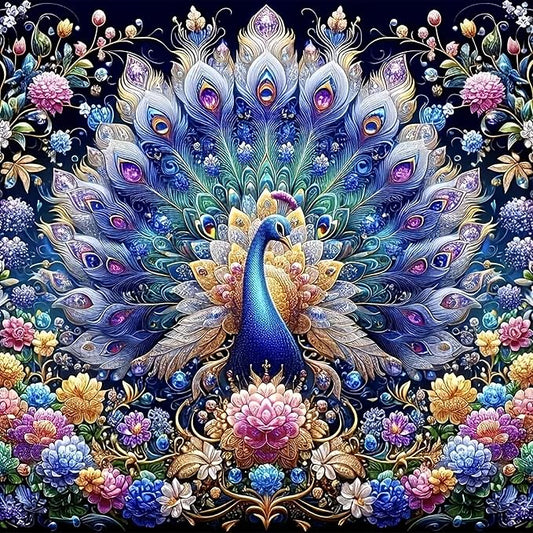 Diamond Art Kits for Adults Colorful Peacock Diamond Painting Kit 16x16in | 5D Peacock Diamond Art Painting Kit for Adult, DIY Full Round Drill Gem Art Diamond Dots Kits for Home Wall Decor Gift