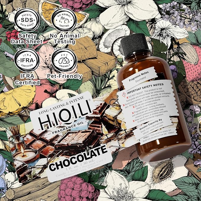 HIQILI Chocolate Fragrance Oil for DIY Candle & Soap Making - 1 Fl Oz