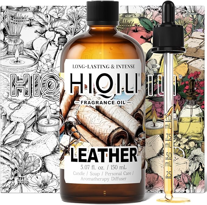 HIQILI Leather Fragrance Oil, Men's Scent for Car Air Freshener - 150ML