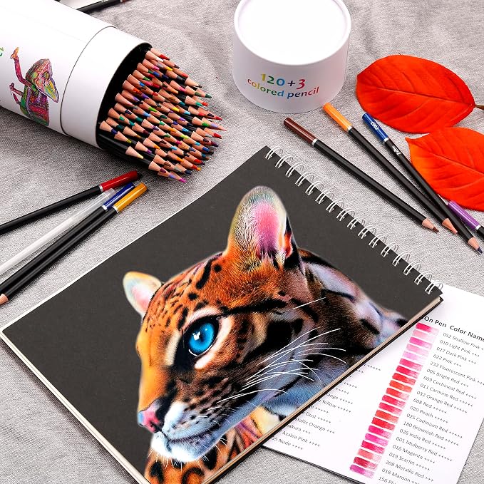 KALOUR Premium Colored Pencils,Set of 120 Colors,Artists Soft Core with Vibrant Color,Ideal for Drawing Sketching Shading,Coloring Pencils for Adults Beginners