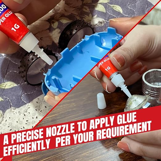 GH1200-1 Gram (Pack of 48) Single-Use Super Glue All Purpose, Super Fast, Thick & Strong Adhesive Superglue, Cyanoacrylate Glue for Hard Plastics, DIY Craft, Ceramics, Frame, Leather, Metal Etc