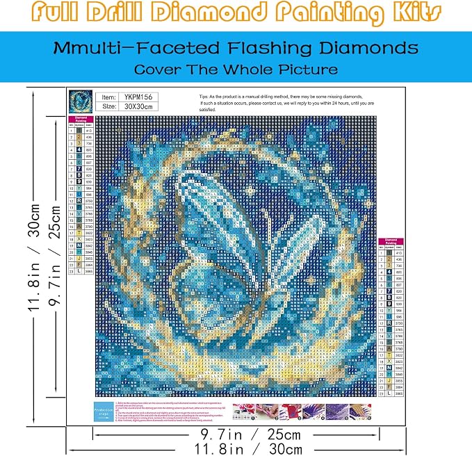 Butterfly Diamond Art Kits for Adults, 5D Diamond Painting Kits for Adults