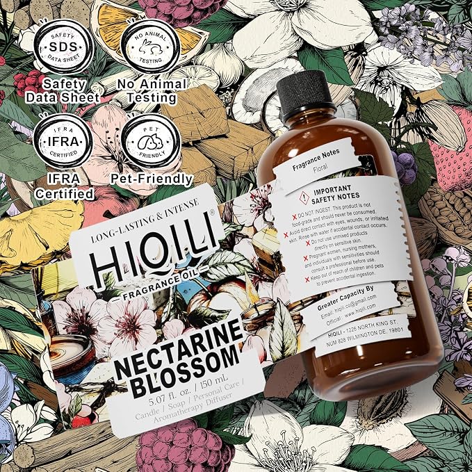 HIQILI Nectarine Blossom Fragrance Oil for Perfume, Candle & Soap Making