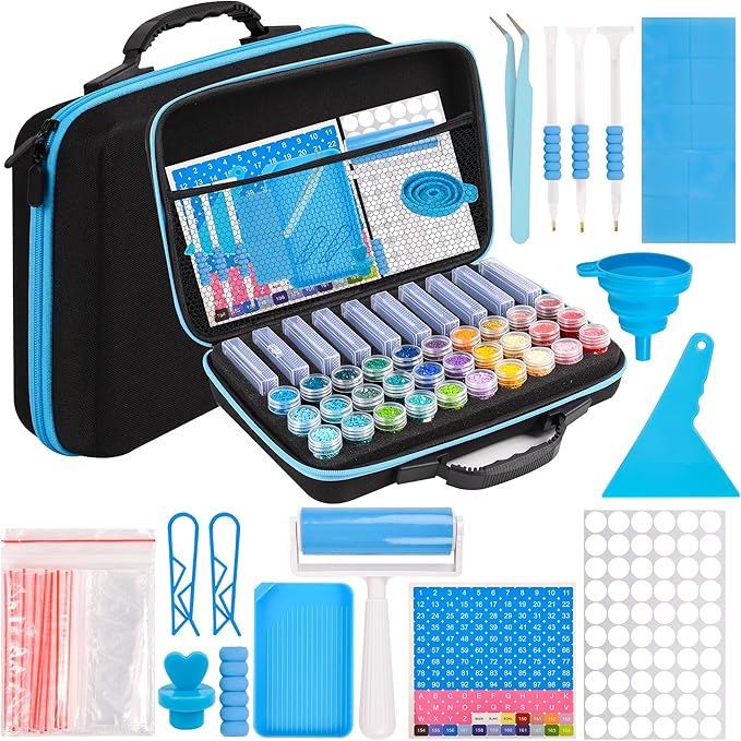 MERATIA Diamond Painting Storage Case Organizer, 40 Slots with Accessories
