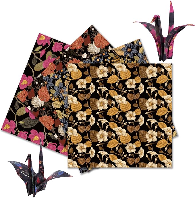 Origami Paper Kit 50 Sheets, 6x6 Inch Double Sided 20 Vivid Colored Paper | 70GSM Colorful Paper,20 Different Pattern Origami Kit,DIY Hand Crafts,Arts Creativity,Easy to Fold,No-Fading.Retro Style