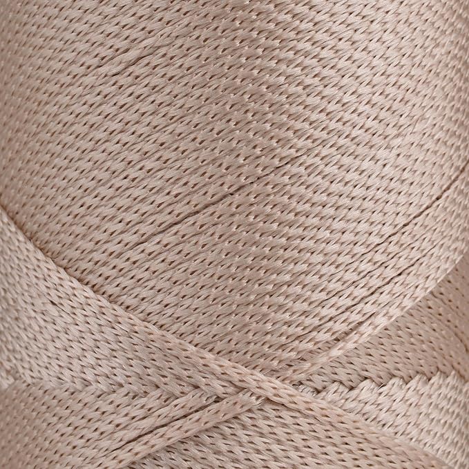 Sensy Premium 2mm 251 Yards Polyester Rope 100% Polypropylene Cord Macrame Cord 2mm Crochet Bag Cord Macrame Rope Crochet Thread Gift for Knitter (Latte)