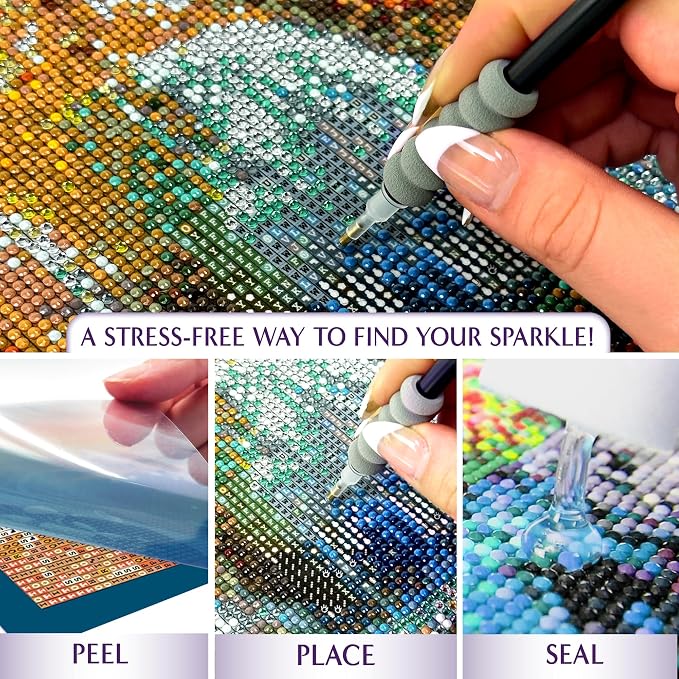 ArtSkills Diamond Painting Kit Framed Canvas Diamond Art - Beach