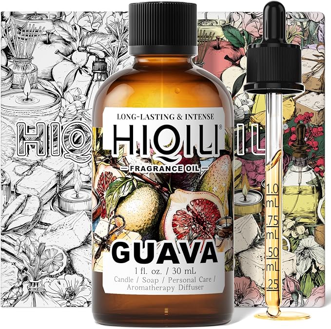 HIQILI Guava Fragrance Oil for Diffuser, Soap & Candle Making - 1 Fl Oz