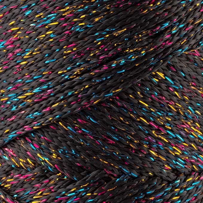 S Sensy 2mm-Polypropylene Macrame Cord 5 Pack Anthracite Multi Sparkle 252y