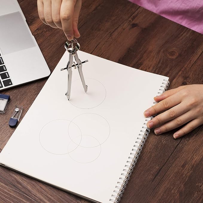 Mr. Pen- Professional Compass for Geometry, Extra Lead | Metal Compass Drawing Tool for Students, Drafting and Engineering, Technical Drawings, Circles and Geometry Projects