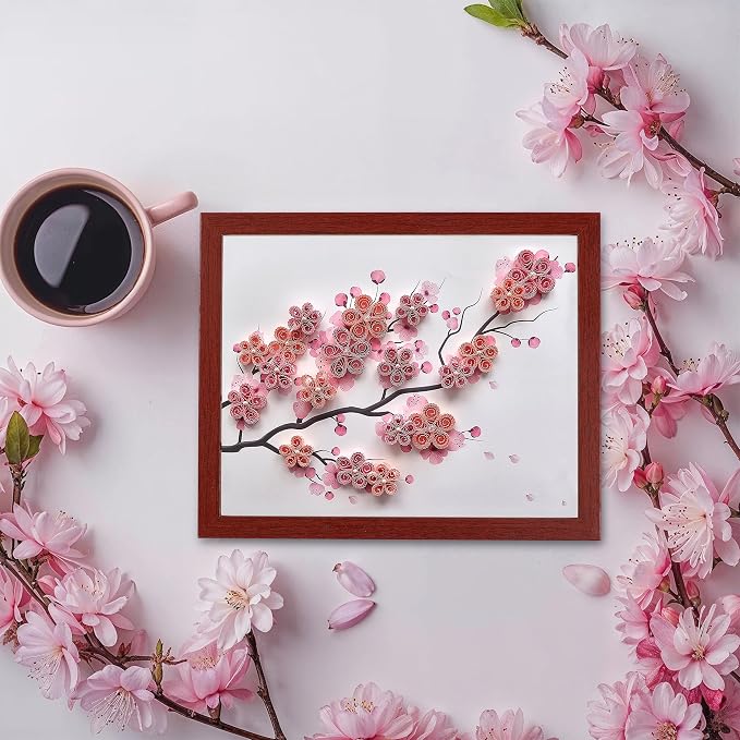 MY CREATIVE CAMP Paper Quilling Kit for Beginners – DIY Craft Kit for Kids, Teens & Adults with Tools, Instructions & Storage, Creative Art Projects & Wall Décor (Cherry Blossom Kit)