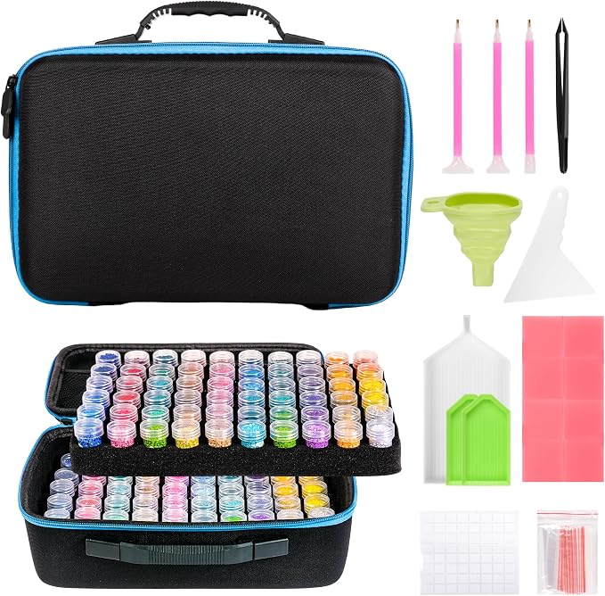 MERATIA Diamond Art Storage Organizer, 120 Jars with Accessories