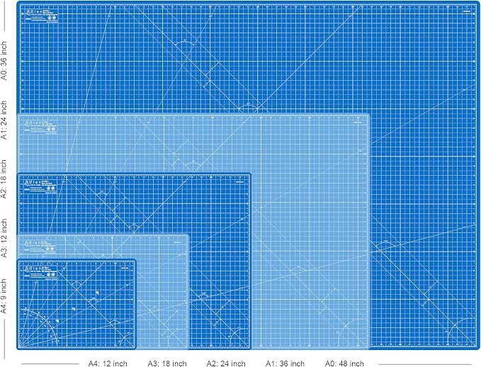 Elan Cutting Mat A3 Blue, Self Healing Cutting Mat 12x18 Inch, 5-Ply Craft Board Blue, Hobby Board for Crafts 12x18 Inch