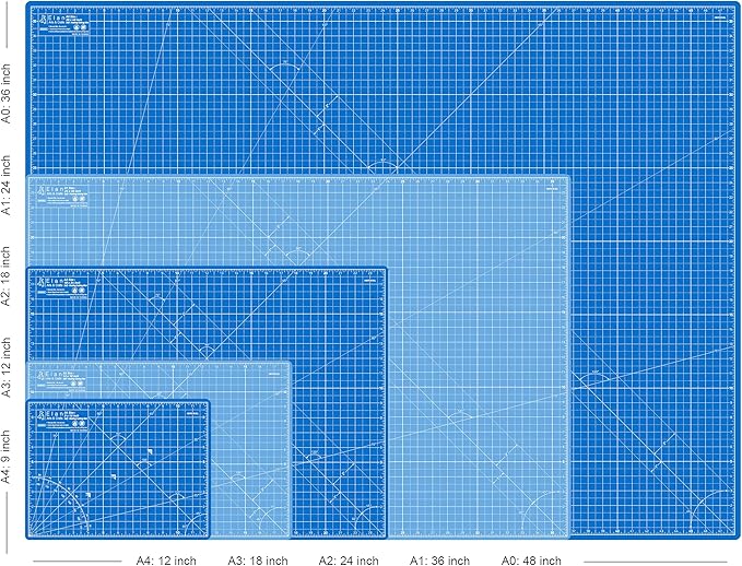 Elan Cutting Mat A4 Blue, Self Healing Cutting Mat 9x12 Inch, 5-Ply Craft Board Blue, Hobby Board for Crafts 9x12 Inch