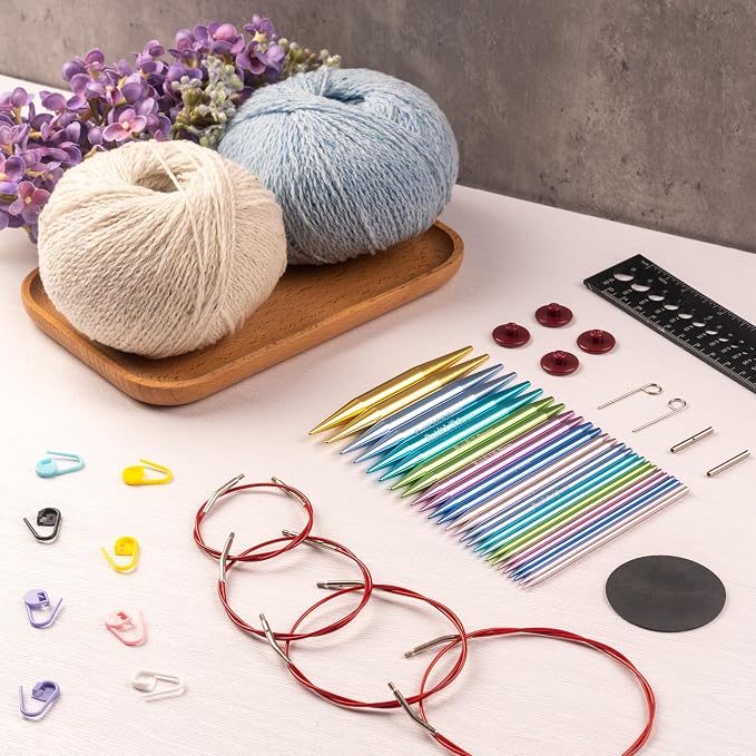 Ruidi Interchangeable Aluminum Circular Knitting Needles Set