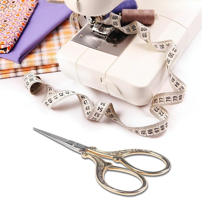 Embroidery Scissors with Leather Cover 3.6 inch Sewing Craft Sharp | Crochet Scissors for Fabric Cutting Paper Crafting Office Sewing Handicrafts Tool Small Sewing Scissors