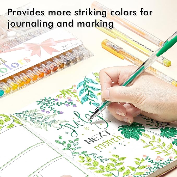 Shuttle Art 120 Unique Colors (No Duplicates) Gel Pens Gel Pen Set for Adult Coloring Books Art Markers