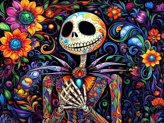Meothan Diamond Art Kits for Adults Halloween Diamond Painting Kit 12x16in | 5D Nightmare Before Christmas Diamond Art Kit for Adult, Skullhead Jack Diamond Dots Gem Art Kits for Home Wall Decor Gifts