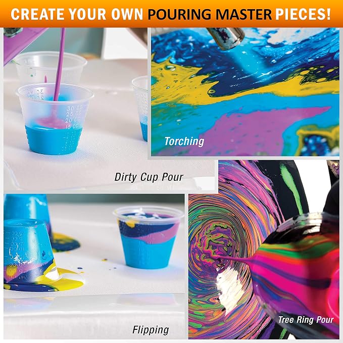 Pouring Masters 48-Color Ready-to-Pour Acrylic Pouring Paint Set