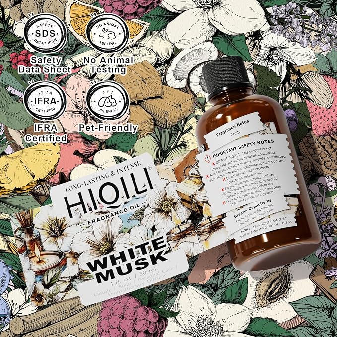 HIQILI White Musk Fragrance Oil, Musk Perfume for Women - 1 Fl Oz