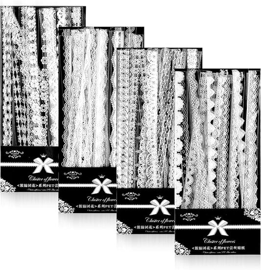 120 Pcs Coquette Lace Stickers - Vintage Aesthetic Scrapbook Stickers for Wedding Planners, Journals & Crafts