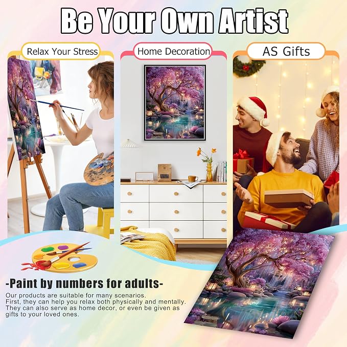 Dream Tree Paint by Numbers Kits for Adults,Paint by Number Adult 16x20inch | Include All Drawing Tools,The Numbers are Clear and Easy to Read,Tree Paint by Numbers for Adults Wall Decor and Gifts