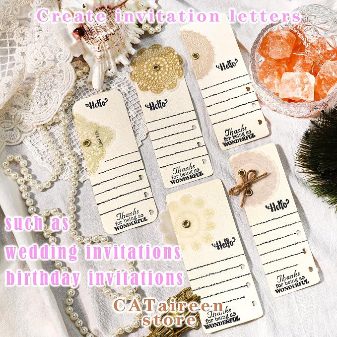CATaireen Vintage Junk Journal Ephemera Scrapbooking Supplies Translucent Vellum Paper Stickers Card Making Decal Art Aesthetic for Adults (Ephemera Lace -1)