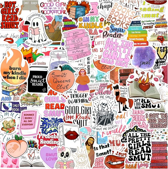 EOAOD 100 Book Stickers for Kindle, Smutty Bookish Stickers for Adults | Waterproof Vinyl for Laptops, Water Bottles, Journals and E-Readers, Made for Romance Fans, Book Lovers and BookTok Gifts