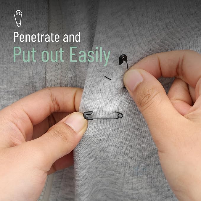 Mr. Pen- Small Safety Pins, 1.1 Inch, 1000 Pack, Black, Nickel Plated Steel