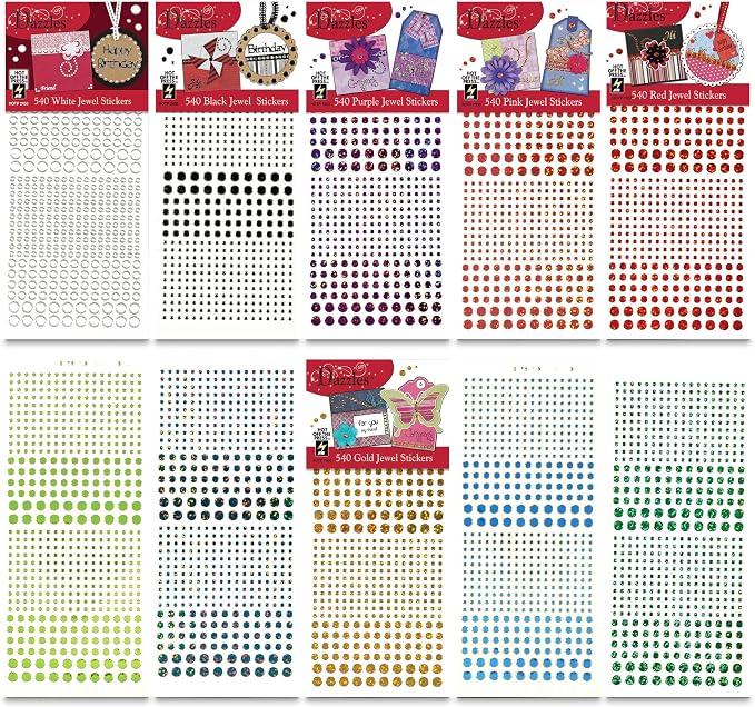 Paper Wishes – Jewel Dazzles Sticker Collection | Unique Stickers for Scrapbooking, Cardmaking, Gifts and All of Your DIY Crafting, Art and Creative Projects - Inspiration at Your Fingertips