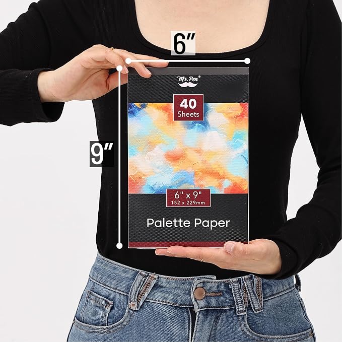 Mr. Pen- Disposable Paint Palette Paper Paint Pad, 6" x 9", 40 Sheets (Pack of 2)