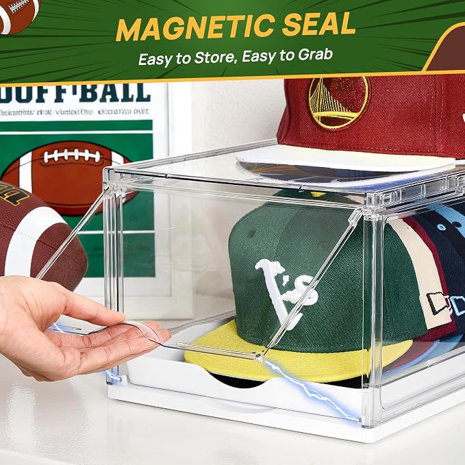 Vtopmart 6 Pack Stackable Baseball Caps Organizer, Each Holds 12 hats